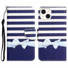 For iPhone 14 Colored Drawing Leather Phone Case (Bow Knot) - 1