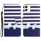 For iPhone 12 mini Colored Drawing Leather Phone Case (Bow Knot) - 1