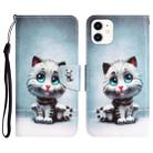 For iPhone 12 mini Colored Drawing Leather Phone Case (Blue Eyes) - 1