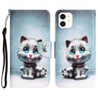 For iPhone 11 Colored Drawing Leather Phone Case (Blue Eyes) - 1