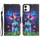 For iPhone 11 Colored Drawing Leather Phone Case (Bottle Butterfly) - 1
