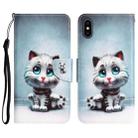 For iPhone XS Max Colored Drawing Leather Phone Case(Blue Eyes) - 1