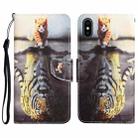 For iPhone XS Max Colored Drawing Leather Phone Case(Tiger) - 1