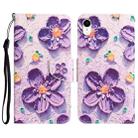 For iPhone XR Colored Drawing Leather Phone Case(Purple Flower) - 1