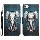 Colored Drawing Leather Phone Case For iPhone 7 / 8(Earphone Elephant) - 1