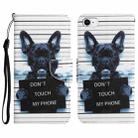 Colored Drawing Leather Phone Case For iPhone 7 / 8(Black Dog) - 1