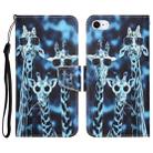 Colored Drawing Leather Phone Case For iPhone 7 / 8(Giraffes) - 1