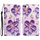 Colored Drawing Leather Phone Case For iPhone 7 / 8(Purple Flower) - 1