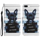 Colored Drawing Leather Phone Case For iPhone 7 Plus / 8 Plus(Black Dog) - 1