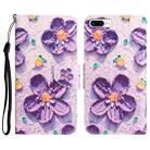 Colored Drawing Leather Phone Case For iPhone 7 Plus / 8 Plus(Purple Flower) - 1