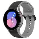 For Samsung Galaxy Watch4 Classic 46mm / Watch4 44mm Two-color Silicone Watch Band(Black Grey) - 1