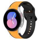 For Samsung Galaxy Watch4 Classic 46mm / Watch4 44mm Two-color Silicone Watch Band(Yellow Black) - 1