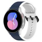 For Samsung Galaxy Watch4 Classic 46mm / Watch4 44mm Two-color Silicone Watch Band(Midnight Blue White) - 1