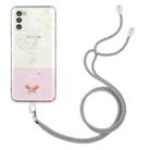 For Samsung Galaxy A03s EU Bronzing Butterfly Flower TPU Phone Case with Lanyard(Dandelions) - 1