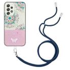 For Samsung Galaxy A32 5G Bronzing Butterfly Flower TPU Phone Case with Lanyard(Peacock Flower) - 1