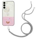 For Samsung Galaxy S22 5G Bronzing Butterfly Flower TPU Phone Case with Lanyard(Dandelions) - 1