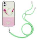 For Nothing Phone 1 Bronzing Butterfly Flower TPU Phone Case with Lanyard(Rose Heart) - 1