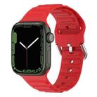 Ocean Ripple Watch Band For Apple Watch Series 8&7 45mm / SE 2&6&SE&5&4 44mm(Red) - 1