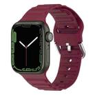 Ocean Ripple Watch Band For Apple Watch Series 8&7 45mm / SE 2&6&SE&5&4 44mm(Wine Red) - 1