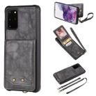 For Galaxy S20+ Vertical Flip Shockproof Leather Protective Case with Long Rope, Support Card Slots & Bracket & Photo Holder & Wallet Function(Gray) - 1