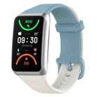For OPPO Band 2 Solid Color Soft Silicone Watch Band(Blue White) - 1