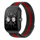 For OPPO Watch 3 Pro Milanese Stainless Steel Metal Watch Band (Black Red) - 1