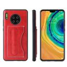 For Huawei Mate 30 Fierre Shann Full Coverage PU Leather Protective Case with Holder & Card Slot(Red) - 1