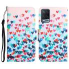 For OPPO A16 Colored Drawing Leather Phone Case(Heart) - 1