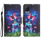 For OPPO A16 Colored Drawing Leather Phone Case(Bottle Butterfly) - 1