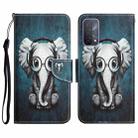 For OPPO A93 5G Colored Drawing Leather Phone Case(Earphone Elephant) - 1