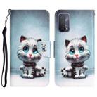 For OPPO A93 5G Colored Drawing Leather Phone Case(Blue Eyes) - 1