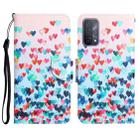 For OPPO A93 5G Colored Drawing Leather Phone Case(Heart) - 1