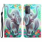 For OPPO A93 5G Colored Drawing Leather Phone Case(Elephant) - 1