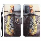 For OPPO A93 5G Colored Drawing Leather Phone Case(Tiger) - 1