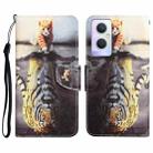 For OPPO A96 5G Colored Drawing Leather Phone Case(Tiger) - 1