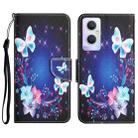 For OPPO A96 5G Colored Drawing Leather Phone Case(Butterfly) - 1
