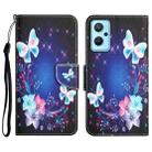 For Realme 9i / OPPO A96 4G Colored Drawing Leather Phone Case(Butterfly) - 1