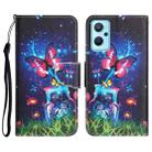 For Realme 9i / OPPO A96 4G Colored Drawing Leather Phone Case(Bottle Butterfly) - 1