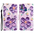 For vivo Y17 / Y12 Colored Drawing Leather Phone Case(Purple Flower) - 1