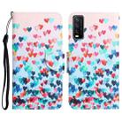 For vivo Y20 / Y12s Colored Drawing Leather Phone Case(Heart) - 1
