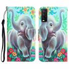 For vivo Y20 / Y12s Colored Drawing Leather Phone Case(Elephant) - 1