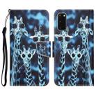For Samsung Galaxy S20 Colored Drawing Leather Phone Case(Giraffes) - 1