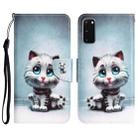 For Samsung Galaxy S20 Colored Drawing Leather Phone Case(Blue Eyes) - 1