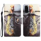 For Samsung Galaxy S20 Colored Drawing Leather Phone Case(Tiger) - 1