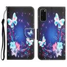 For Samsung Galaxy S20 Colored Drawing Leather Phone Case(Butterfly) - 1