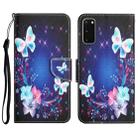 For Samsung Galaxy S20 Colored Drawing Leather Phone Case(Butterfly) - 1