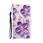 For Samsung Galaxy S20 Colored Drawing Leather Phone Case(Purple Flower) - 2