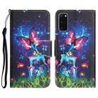 For Samsung Galaxy S20 Colored Drawing Leather Phone Case(Bottle Butterfly) - 1