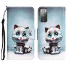 For Samsung Galaxy S20 FE Colored Drawing Leather Phone Case(Blue Eyes) - 1