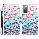 For Samsung Galaxy S20 FE Colored Drawing Leather Phone Case(Heart) - 1